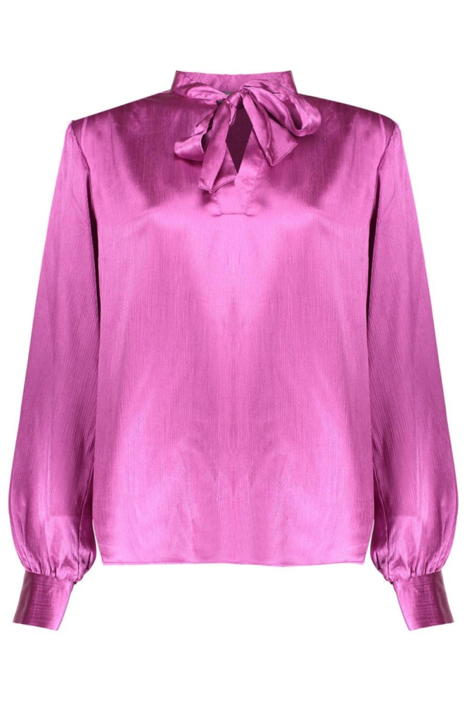 SATIN LOOK TOP MET STRIKDETAILS 53546 14 PURPLE